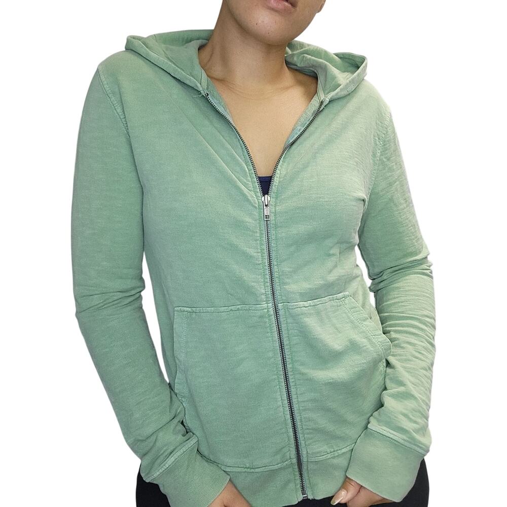 Green Acid Washed Crew neck Hoodie Small